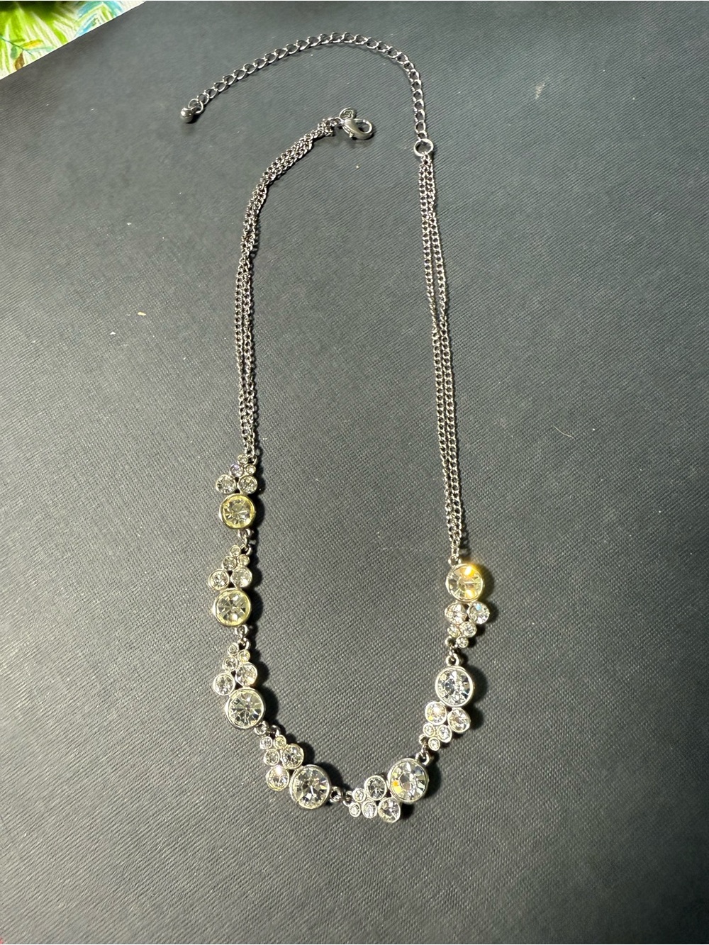 Premiere Jewelry “Bliss” Silver-Tone Crystal Station Necklace -16-20 inch